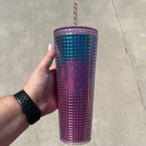 Starbucks Venti Purple Grid Tumbler Cold Cup - NWT